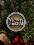 Vikings Football Ornament | D4 State Finals | Niles Michigan | Christmas | Car Charm