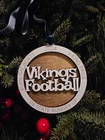 Vikings Football Ornament | D4 State Finals | Niles Michigan | Christmas | Car Charm