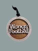 Vikings Football Ornament | D4 State Finals | Niles Michigan | Christmas | Car Charm