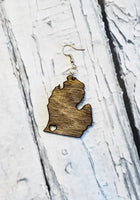 Michigan Earrings | Wooden Jewelry | State of Michigan | Laser Cut