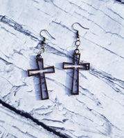 Cross Earrings | Wooden Earrings | Laser Cut