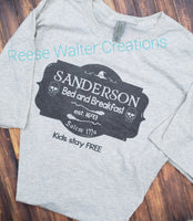 Sanderson B&B Tee | Hocus Pocus | Sanderson Sisters | Halloween Shirt | Fall