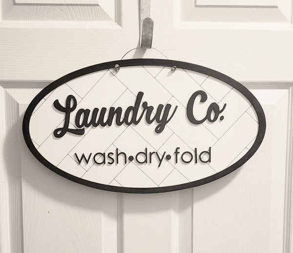 Laundry Room Sign | Farmhouse Style | Herringbone | Laser Cut