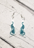 Peacock Earrings | Engraved Acrylic | Mandala | Laser Cut