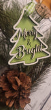 Merry & Bright | Christmas Ornament | 3D Laser Cut