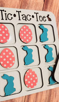 Mini Tic Tac Toe | Easter Basket Stuffer | Bunnies & Eggs | Laser Cut