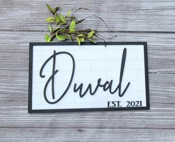 Last Name Sign | Wedding Gift | Housewarming | Realtor Closing Gift