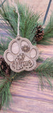 Double Layered Dog Paw Ornament | Christmas Ornament | Laser Cut