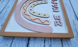 Boho Rainbow Sign | Be Happy | Laser Cut | Wooden Sign