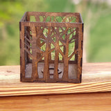 Rustic Candle Holder | Tree Silhouette | Birch wood | Farmhouse Decor | Laser Cut