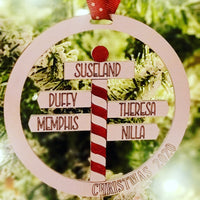 North Pole Ornament | Family Names | Christmas Ornament | Laser Cut