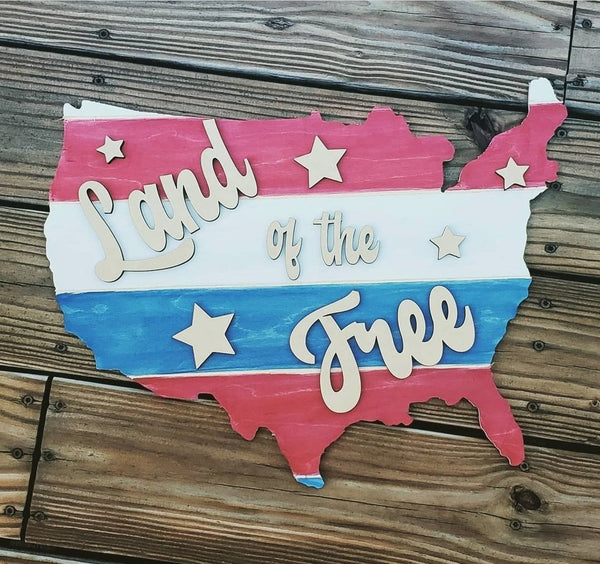 4th of July Sign | Land of the Free | USA