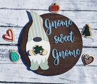 Interchangeable Gnome Sign | Seasonal | Shiplap | Door Hanger | Laser Cut