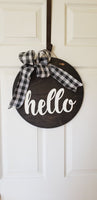 Hello Door Hanger | Faux Shiplap | Welcome Sign | Farmhouse | Laser Cut