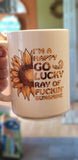 Happy Go Lucky Ray of Fucking Sunshine|Funny Coffee Cup|Coffee Mug|Co-worker Gift|Swearing