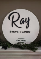 15" Personalized Name Sign | Door Hanger | Wedding Gift | Housewarming | Laser