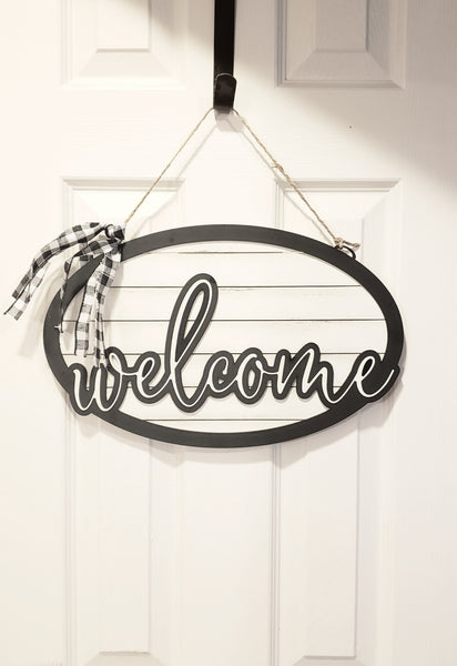 Welcome Sign | Door Hanger | Shiplap | Laser Cut